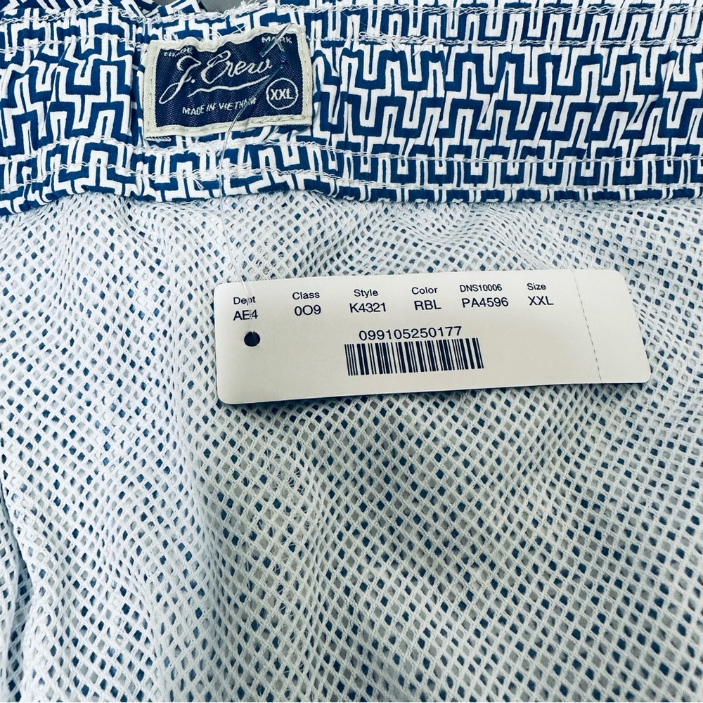 JCrew 6" Stretch Swim Trunk - Blue Maze - Picture 3 of 4